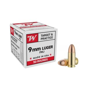 Munitions WINCHESTER 9x19mm Parabellum 8g 124gr FMJ